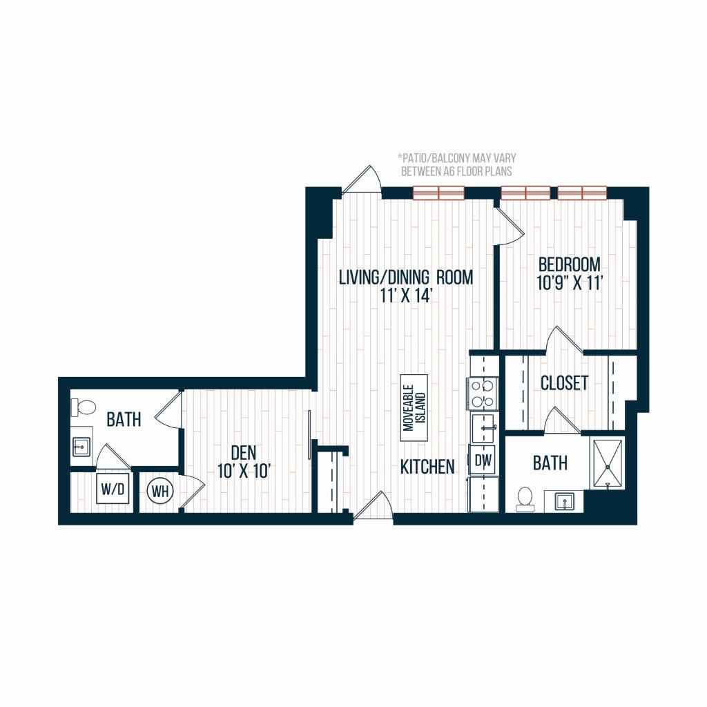 Capitol Rose Luxury Apartments in Washington, DC A6 A Floor Plan